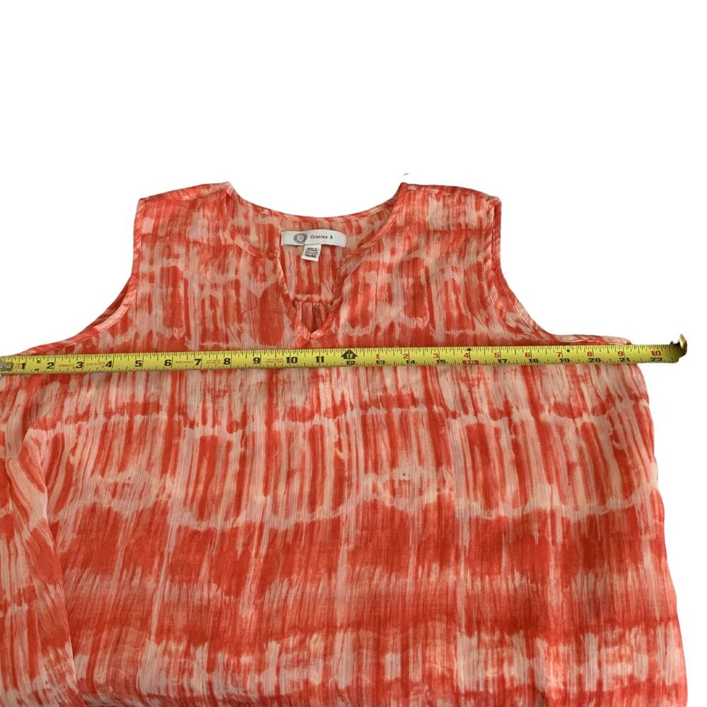 Christine B Tie-Dye Coral Sleeveless Top Women’s Size M Polyester Summer - Picture 7 of 8